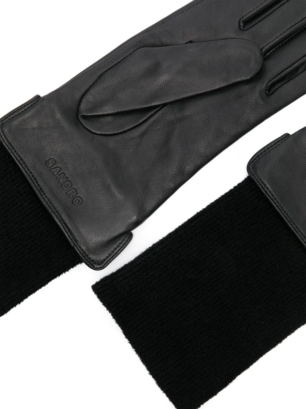 SANDRO panelled gloves - Zwart