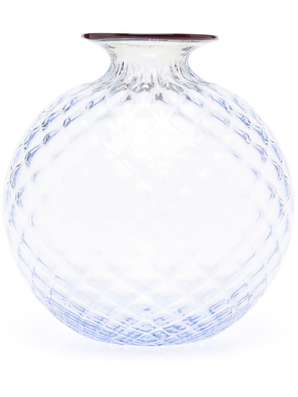 Venini Monofiori Balloton Glass Vase (22cm X 30cm) In Blue