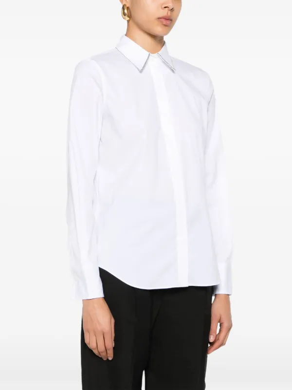 Brunello Cucinelli Camicia Con Catena Monili | Bianco