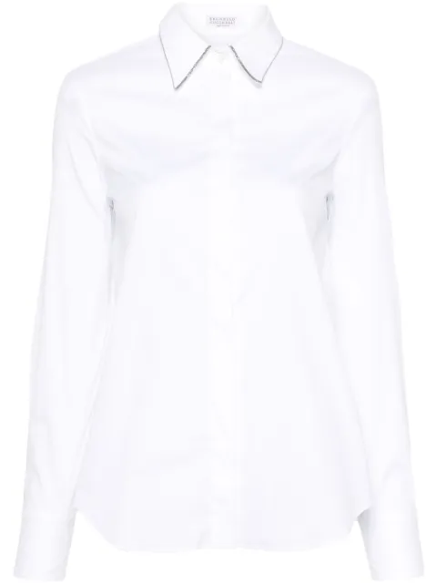 Brunello Cucinelli Monili-chain poplin shirt