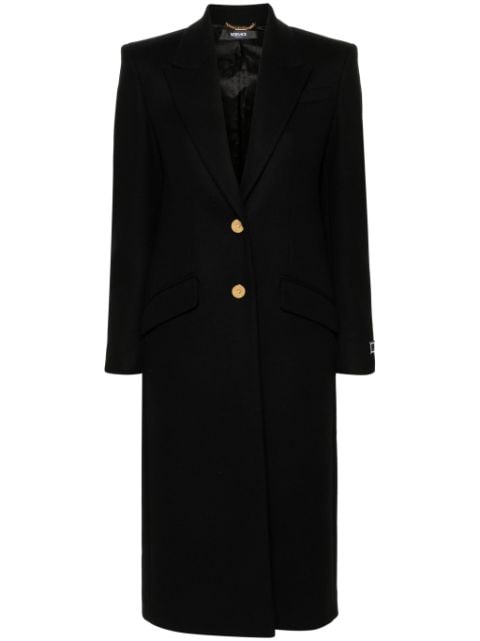 Versace single-breasted wool-blend coat