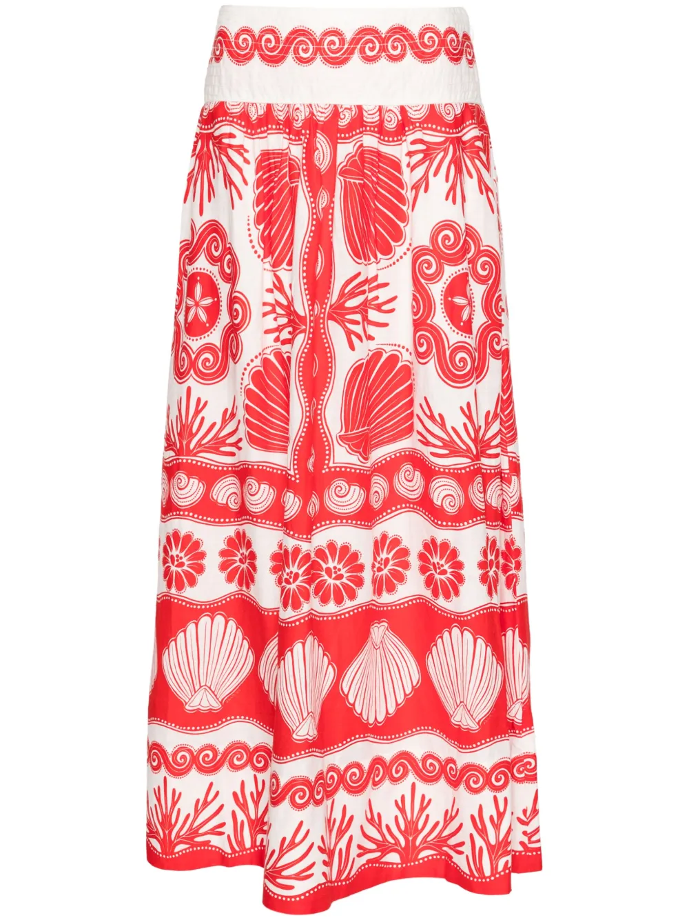 FARM Rio Gonna midi Ainika con stampa - Rosso