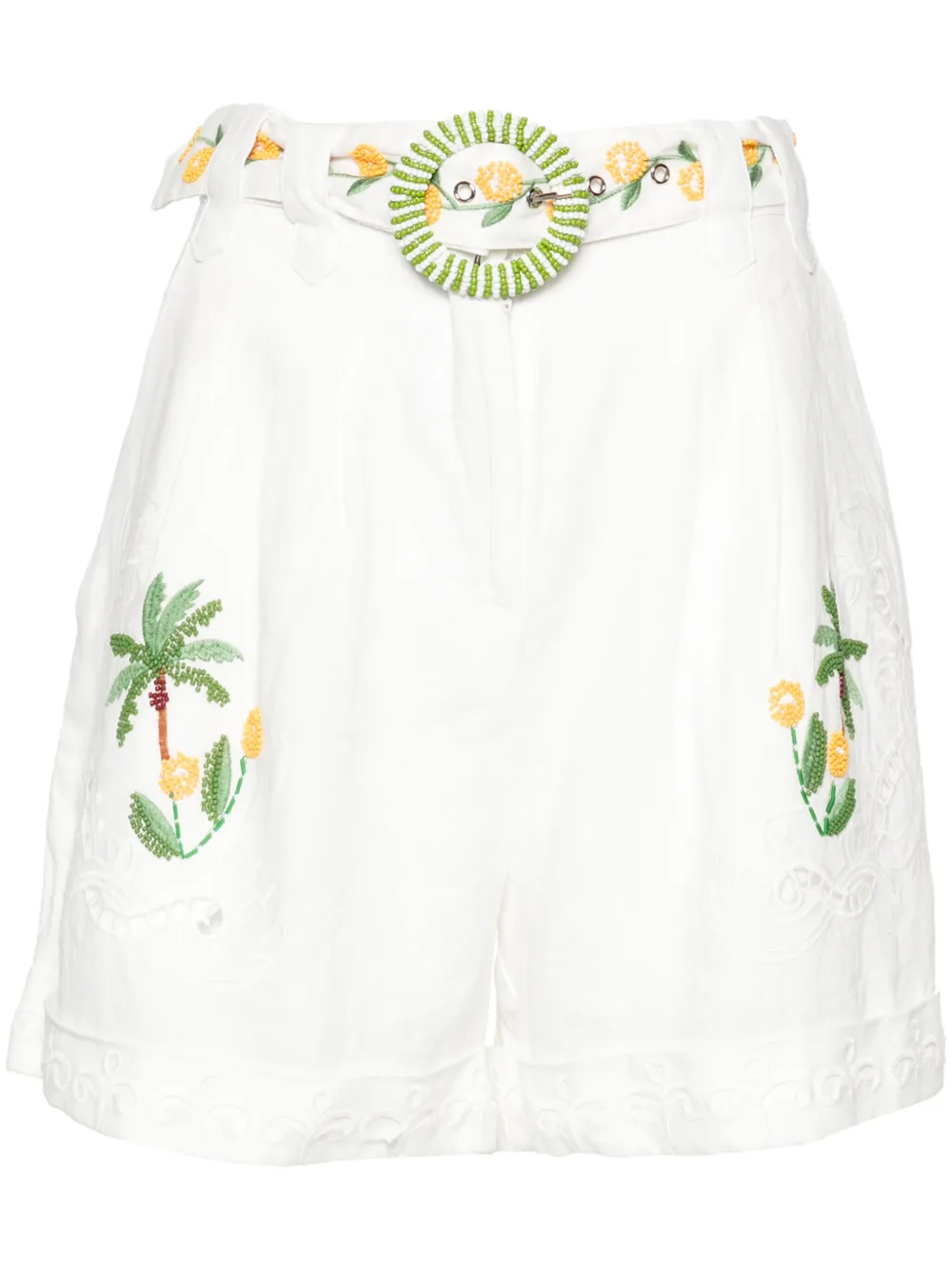 Richelieu bead-detailed embroidered shorts