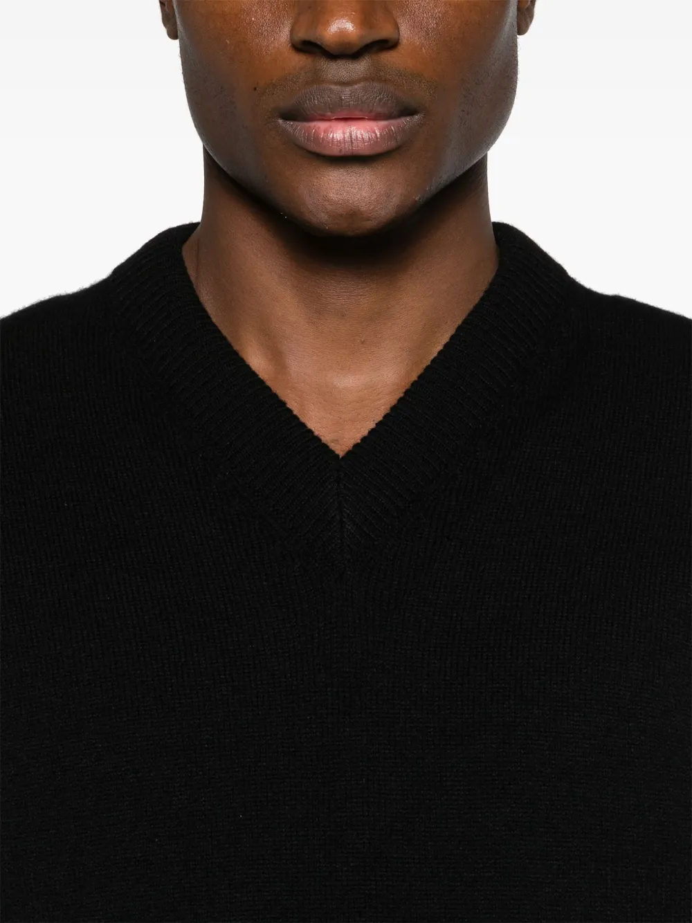 Jil Sander Gebreide trui met V-hals Zwart