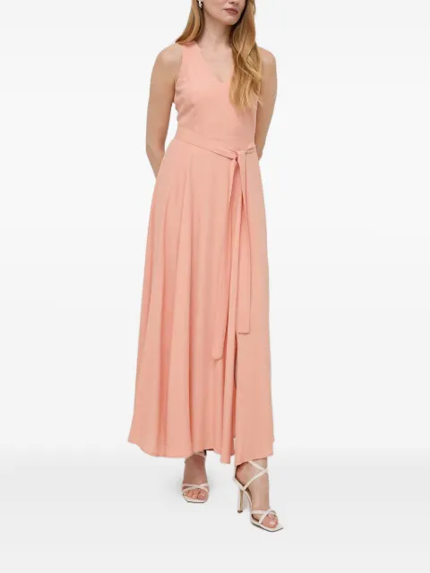 TWINSET vestido largo con abertura y cuello en V