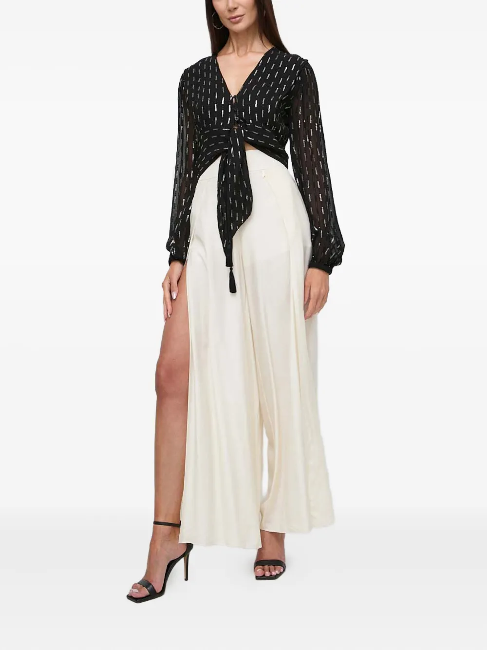 TWINSET Blouse met strikdetail - Zwart