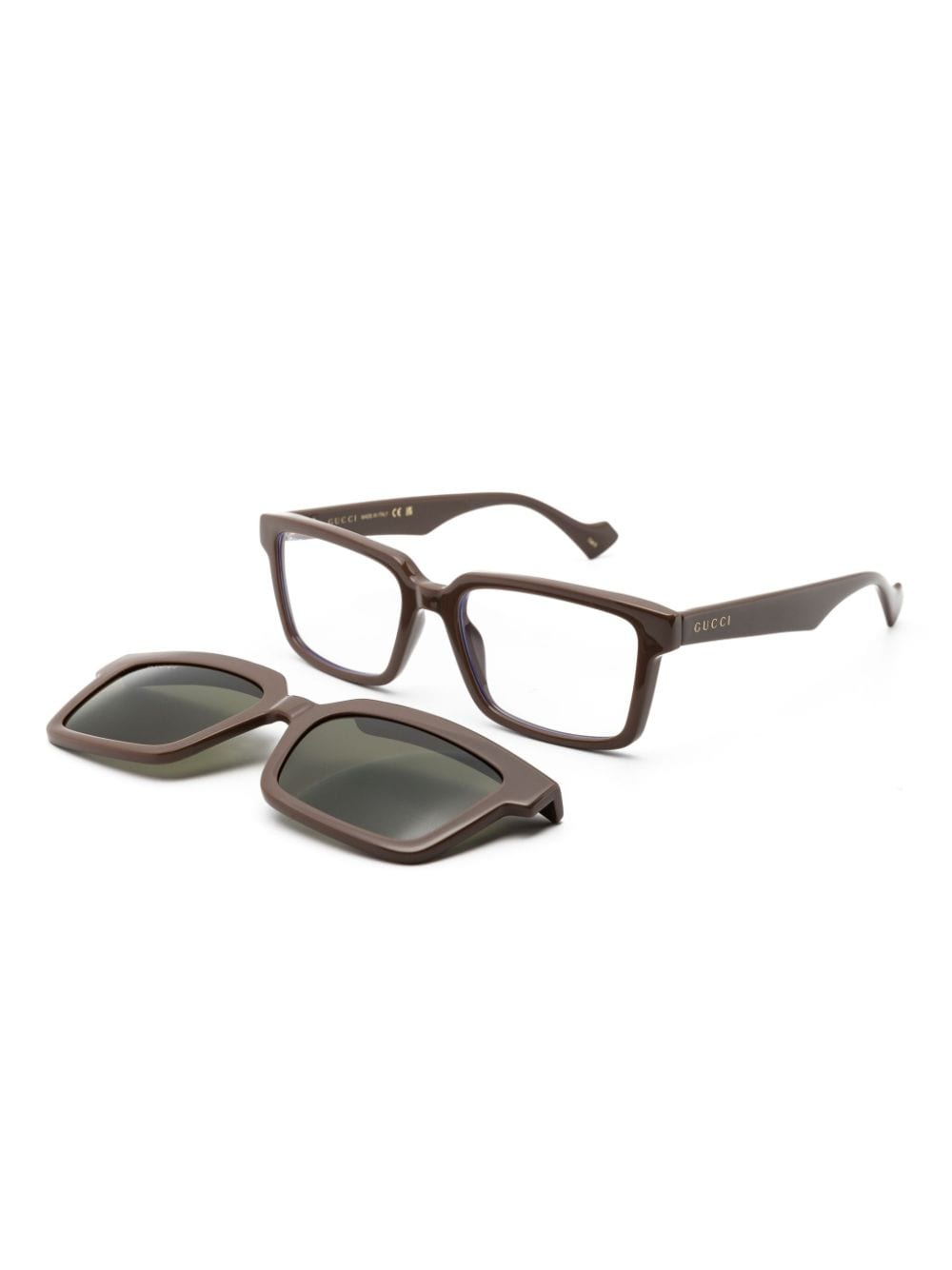 Gucci Eyewear Zonnebril met vierkant montuur - Bruin