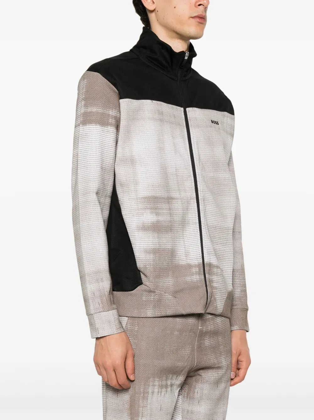 BOSS Trainingsjack met abstract patroon Beige
