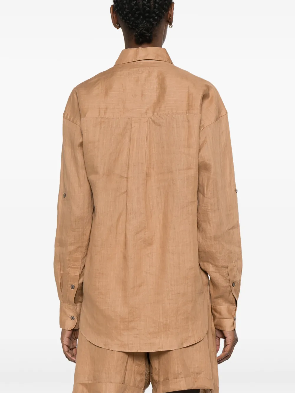 BOSS Button-up overhemd Beige