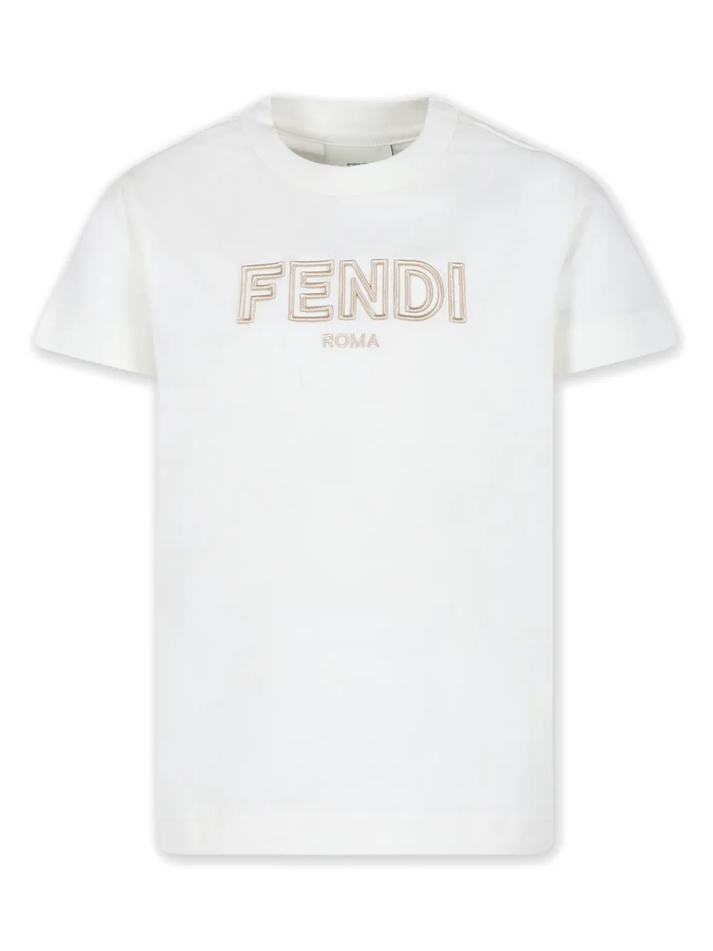 Fendi Kids T-shirt con ricamo - Toni neutri