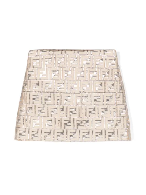 Fendi Kids FF brocade-effect skirt