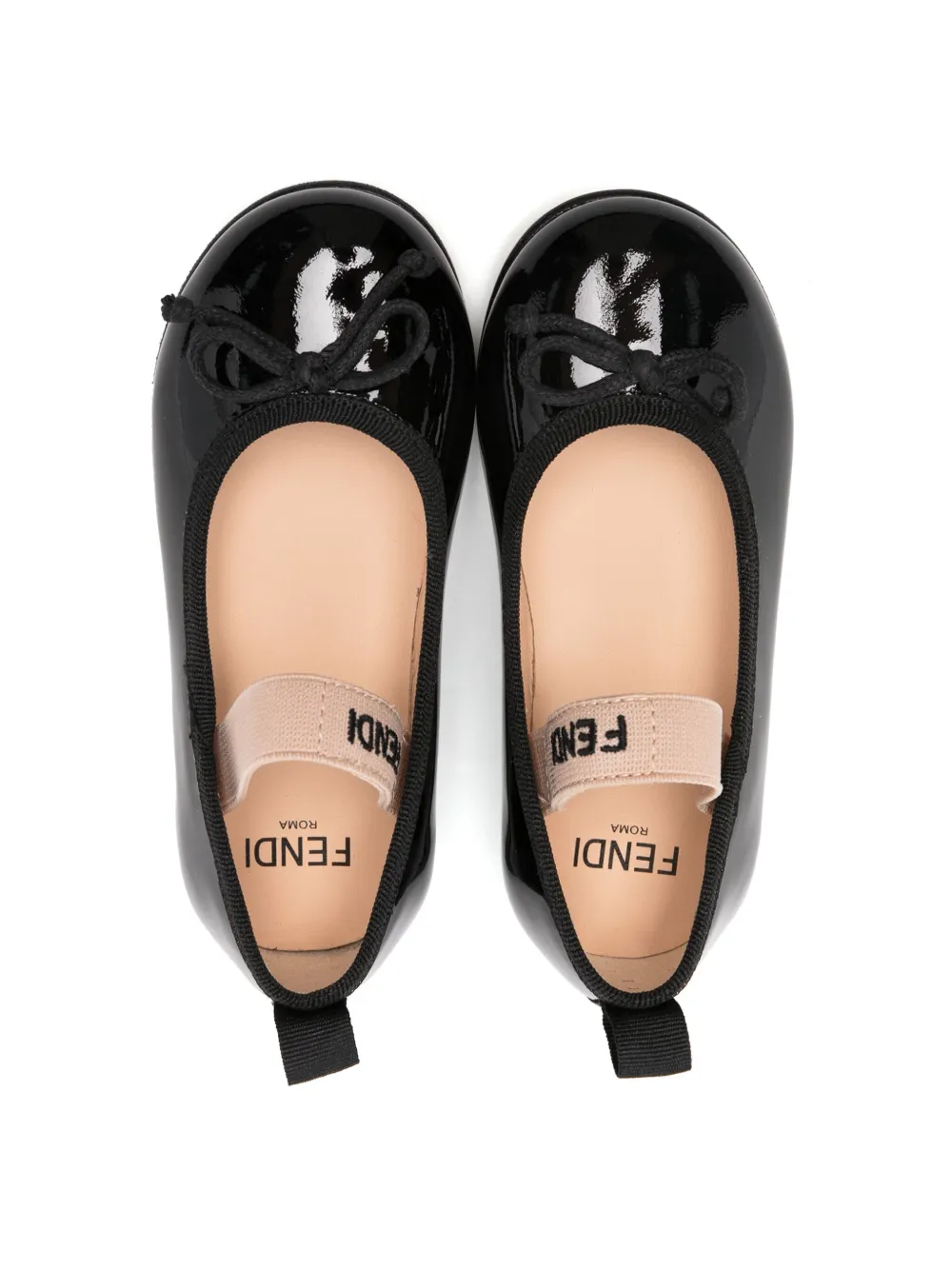 Fendi Kids bow-detail ballerina shoes Black