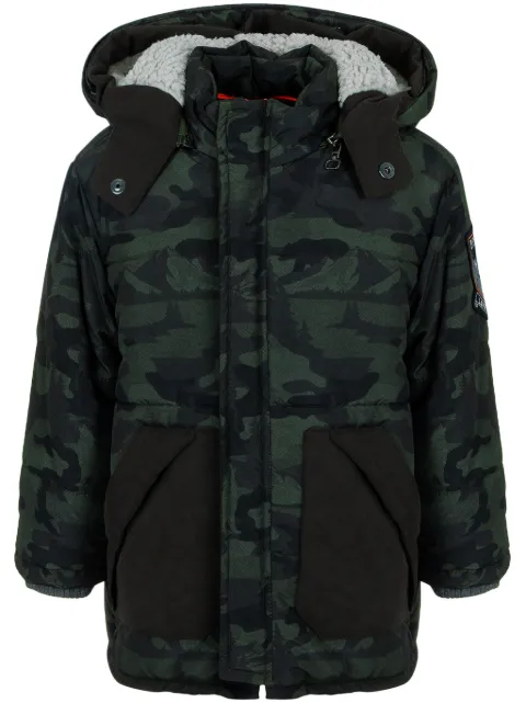 Lapin House logo-patch padded jacket 