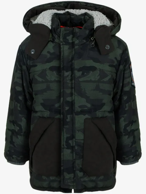 Lapin House logo-patch padded jacket 