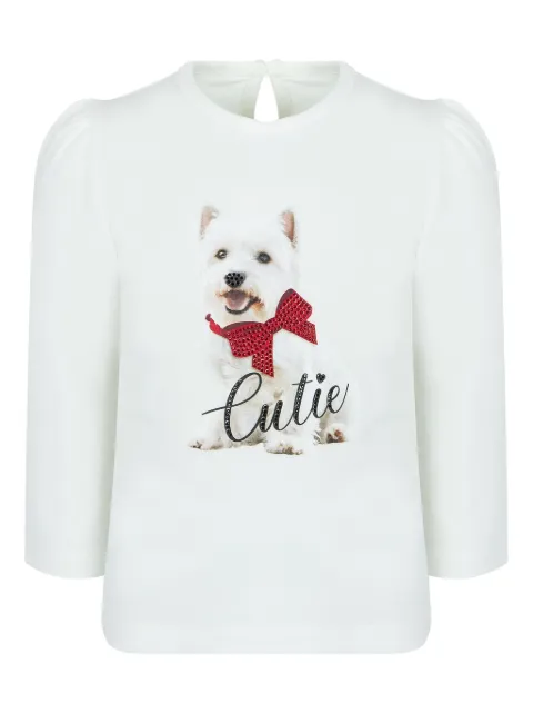 Lapin House dog-print long-sleeve T-shirt