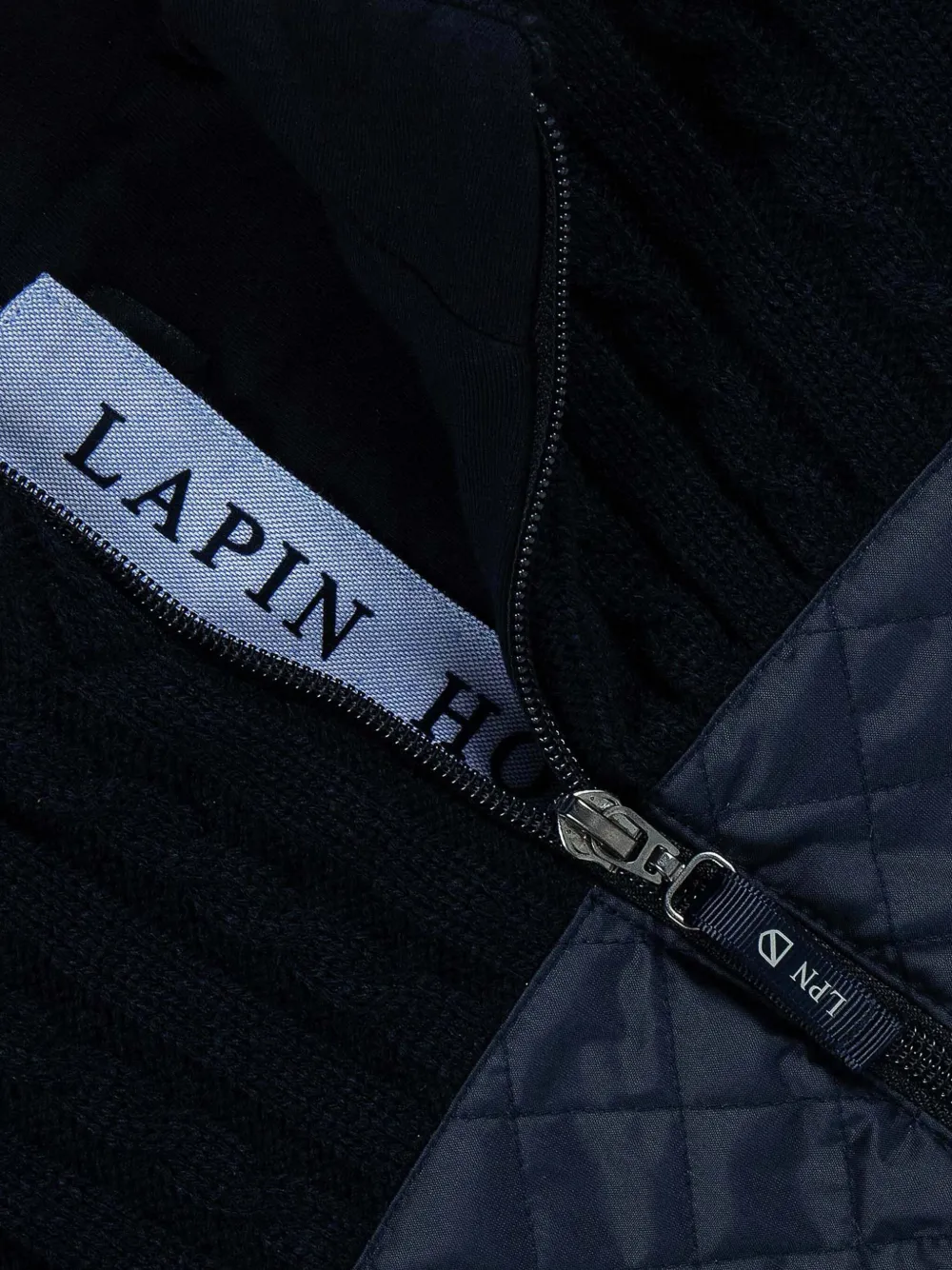 Lapin House Gewatteerd jack met logopatch Blauw