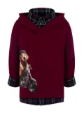 Lapin House layered-design dog-print hoodie