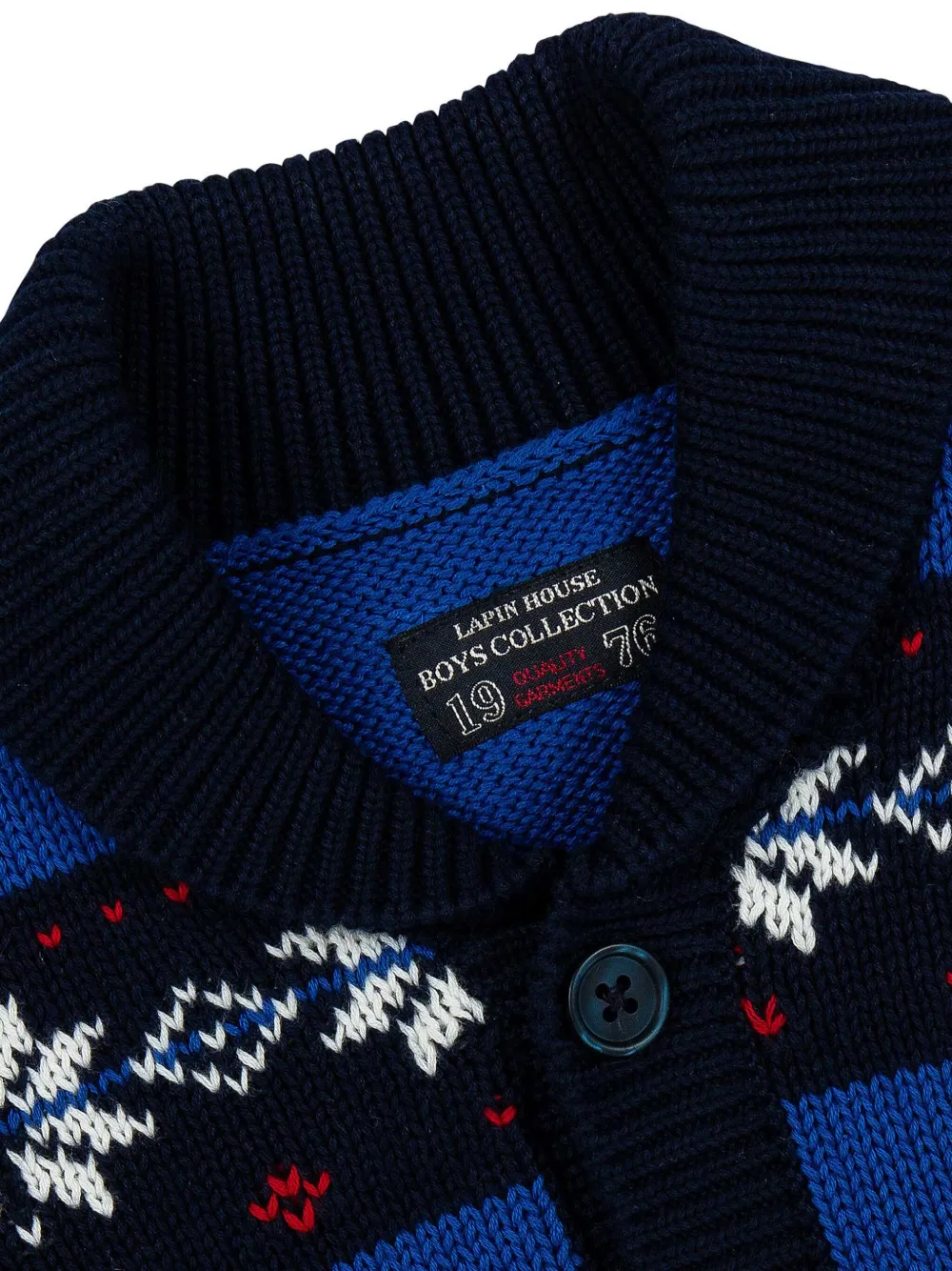 Lapin House Intarsia vest Blauw