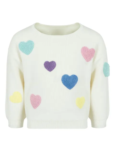 Lapin House heart-embroidered jersey sweatshirt