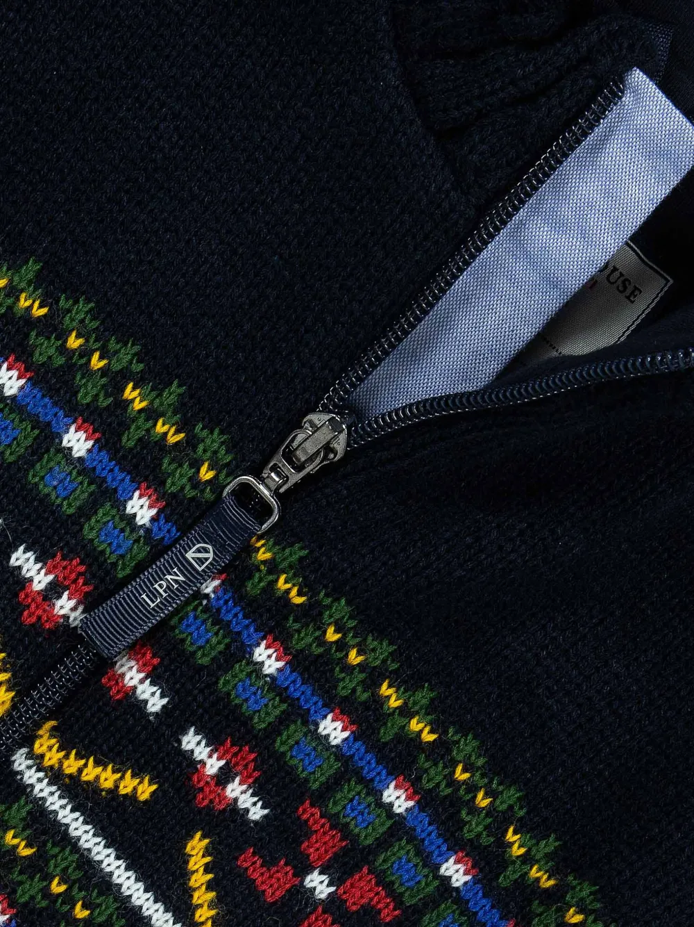 Lapin House Wollen jack met borduurwerk Blauw