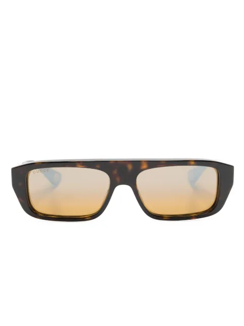 Gucci Eyewear lentes de sol con armazón rectangular estilo carey