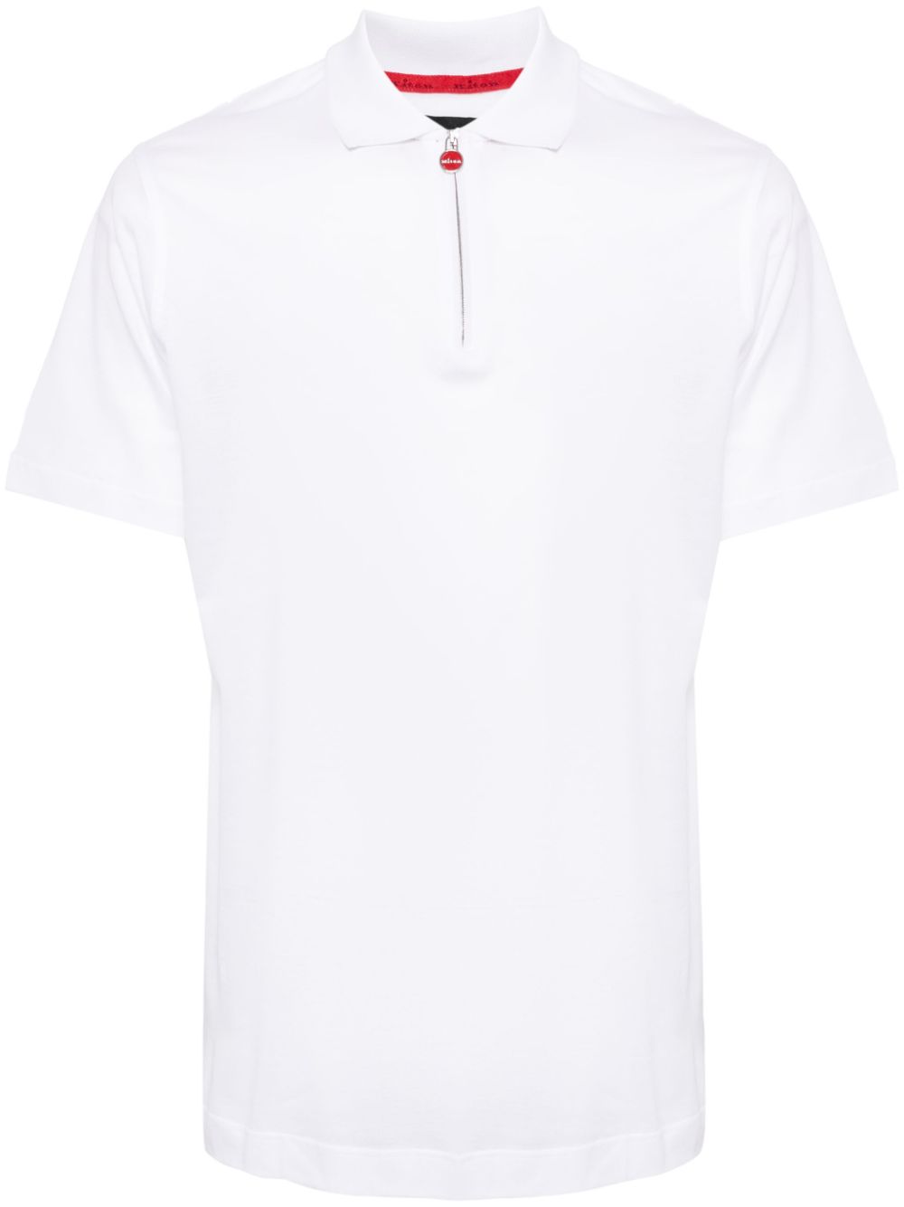 KITON ZIP-FASTENING COTTON POLO SHIRT