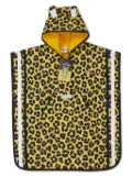 Roarsome leopard-print poncho towel - Black