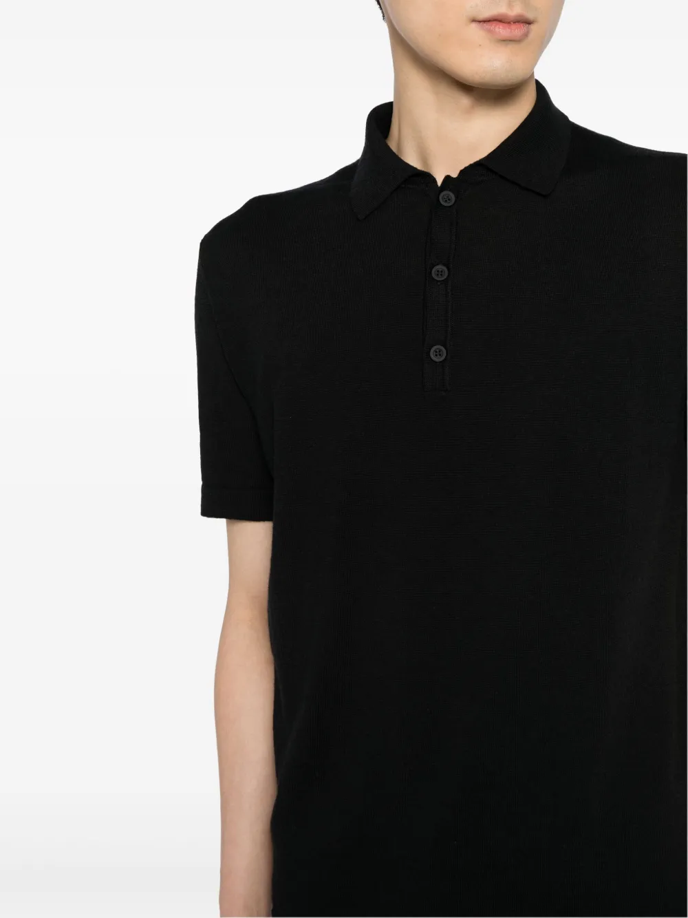Shop Kiton Short-sleeve Polo Shirt In Black