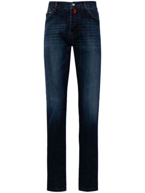 Kiton logo-embroidered straight-leg jeans