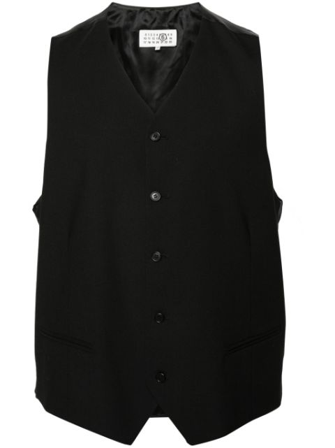 MM6 Maison Margiela numbers jacquard panelled waistcoat Men