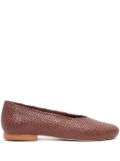 Sarah Chofakian William woven-design leather ballerina shoes - Brown