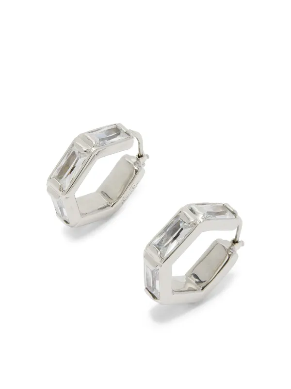 Jil Sander crystal-embellished Hoops | Grey | FARFETCH