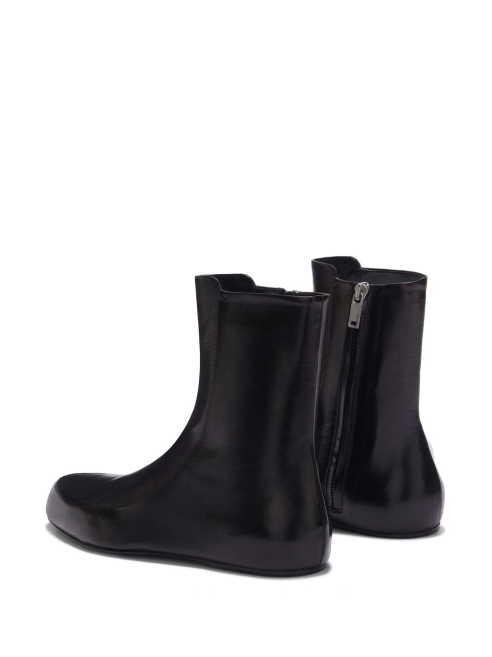 Shop Jil Sander Leather Ankle Boots In Black