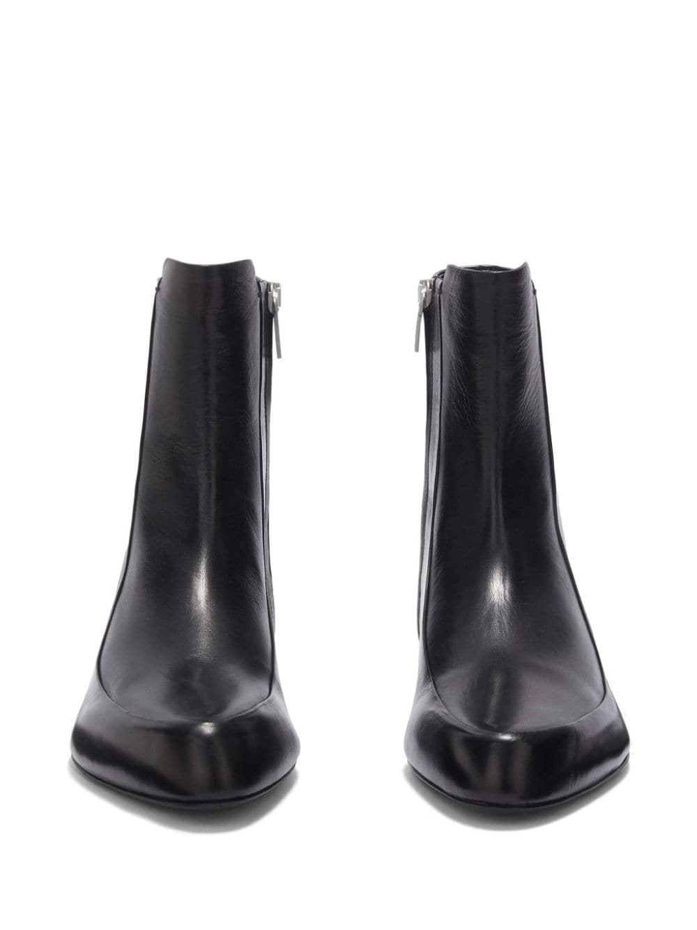 Shop Jil Sander Leather Ankle Boots In Black