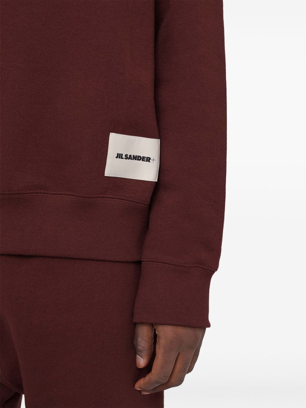 Shop Jil Sander Logo-appliqué Cotton Sweatshirt In Red