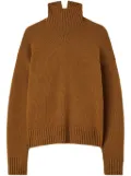 Jil Sander funnel-neck cashmere blend jumper - Brown