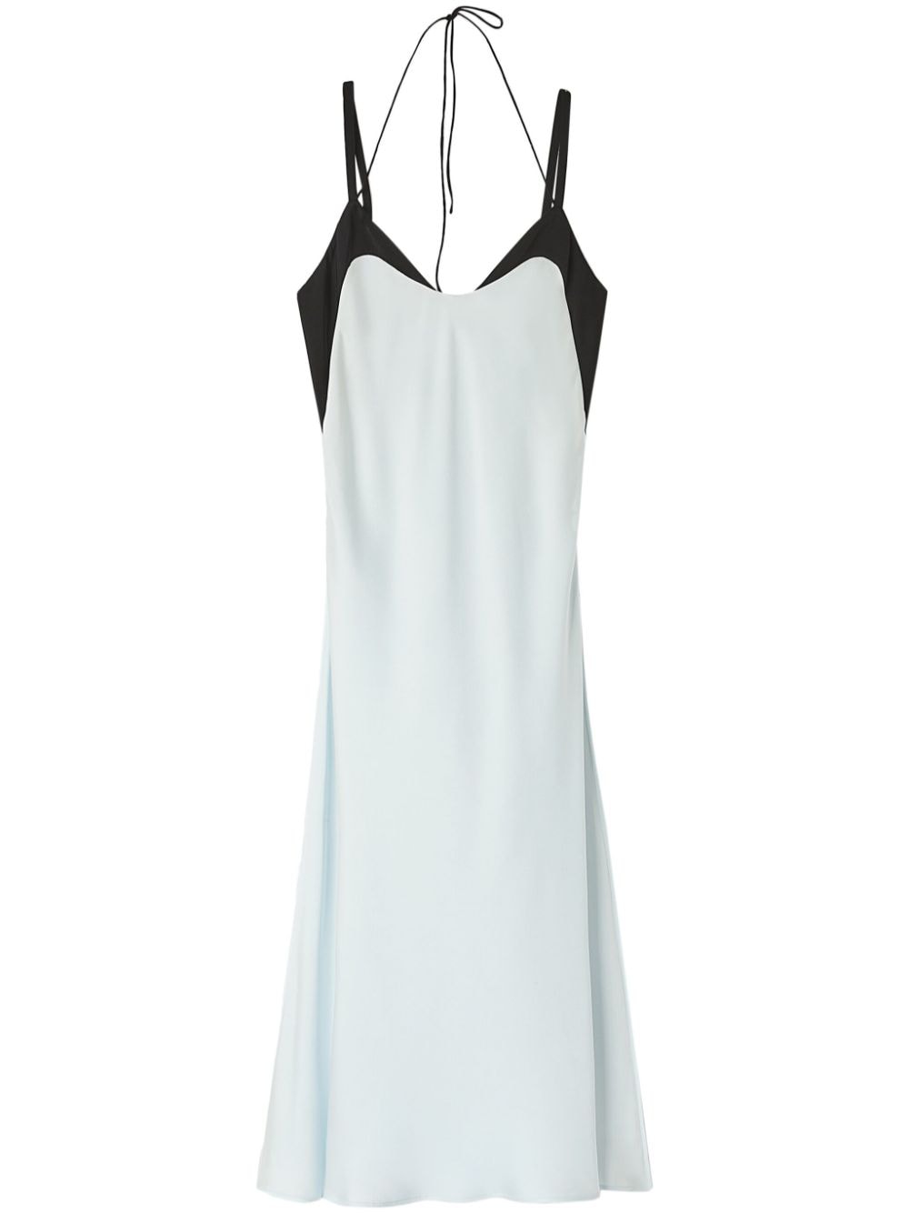 Jil Sander Contrasting-detail Midi-dress In Blue