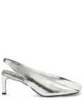 Jil Sander 70mm square-toe leather pumps - Grey