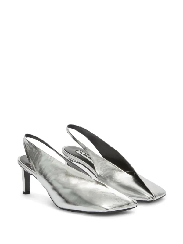 Jil Sander 70mm square-toe Leather Pumps | Grey | FARFETCH Jil Sander 70mm square-toe Leather Pumps | Grey | FARFETCH