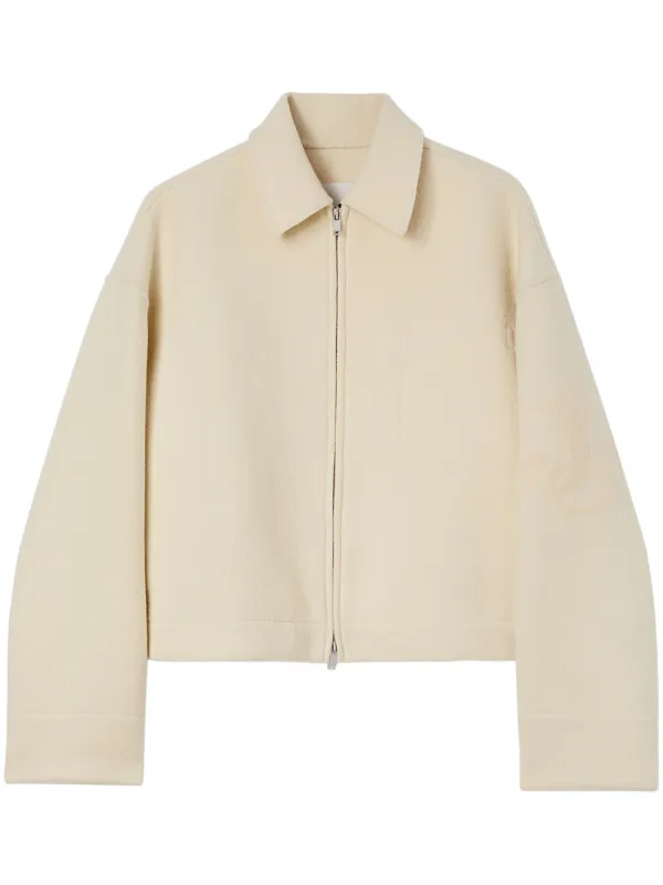 ジャケット Jil Sander Cream Wool Blazer Jil Sander Oversized Collarless Blazer | LN-CC