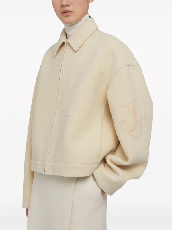 Jil Sander logo-embellished virgin-wool Jacket | Neutrals