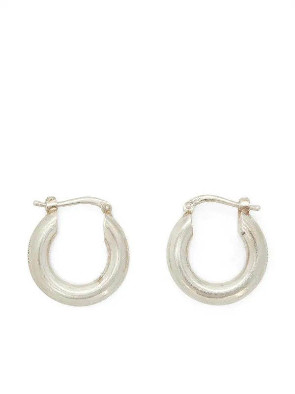 ピアス JIL SANDER  Silver hoop earrings Jil Sander Silver Hoop Earrings In 042 Silver | ModeSens