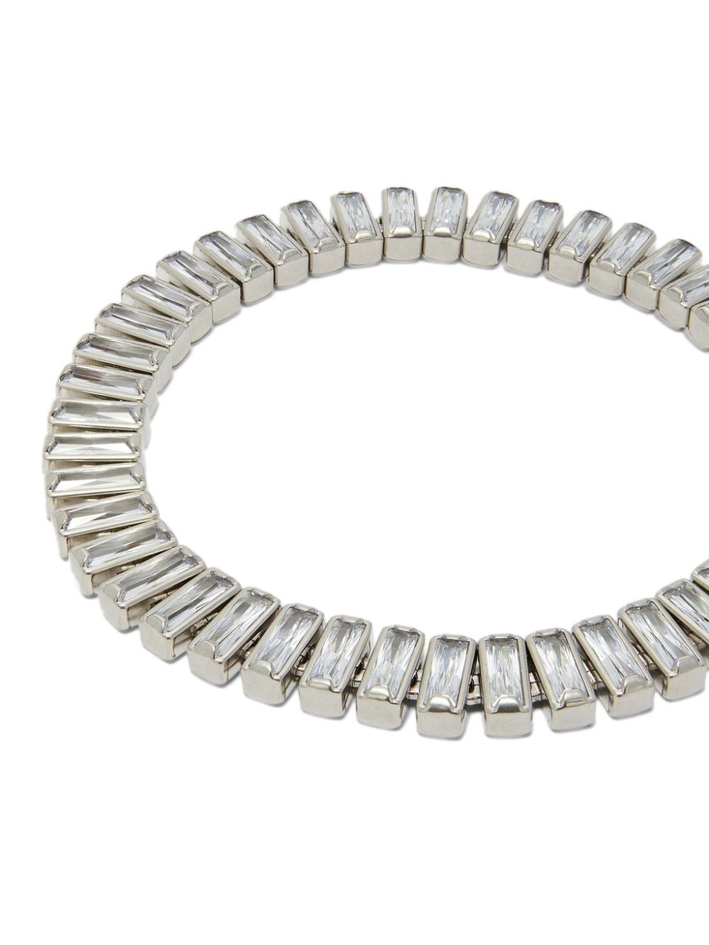 Jil Sander handcrafted brass necklace with row of zircons - Grijs