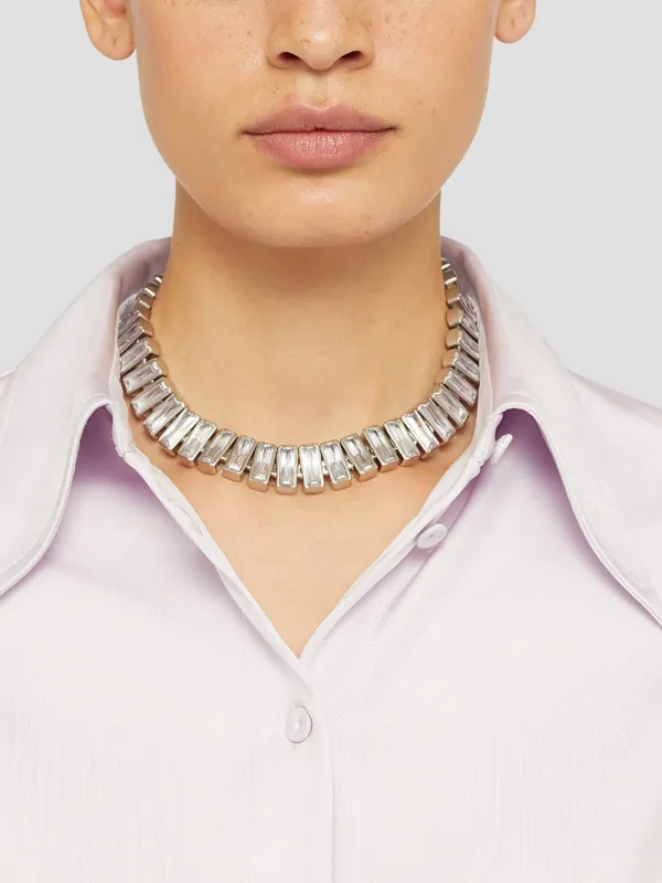 BAGUETTE CRYSTAL NECKLACE GREY BAGUETTE CRYSTAL NECKLACE GREY