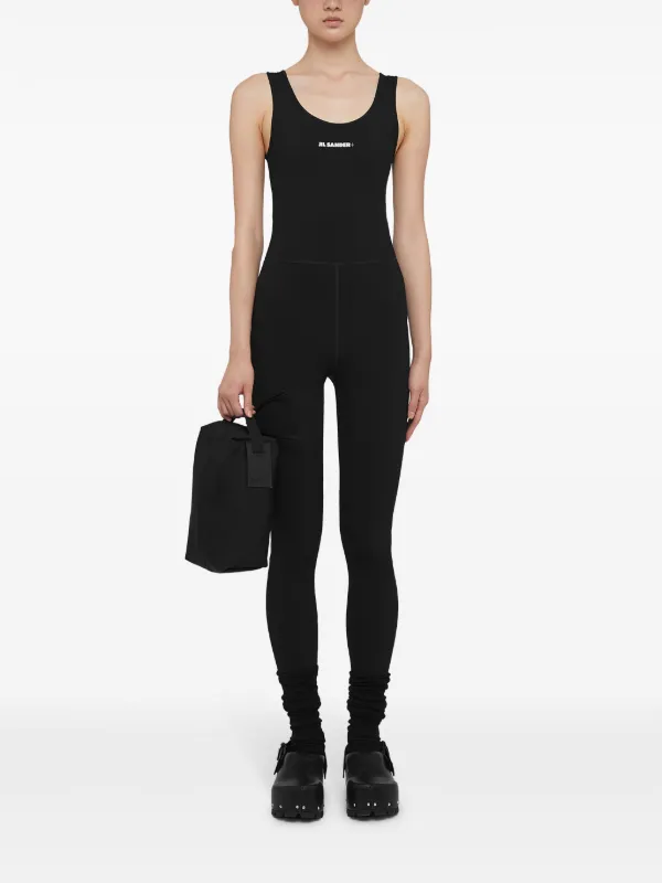 スーツ Jil Sander JUMP SUITS (J01FP0101J76018 109) Jil Sander logo-print Sleeveless Jumpsuit | Black | FARFETCH