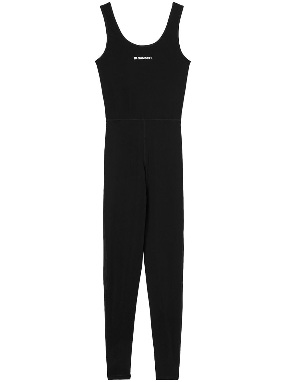 Jil Sander Logo-print Sleeveless Jumpsuit In Black
