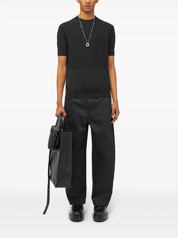 関税送料込 Jil Sander コットン ニットTシャツ Jil Sander ニット Tシャツ | ブラック | FARFETCH JP