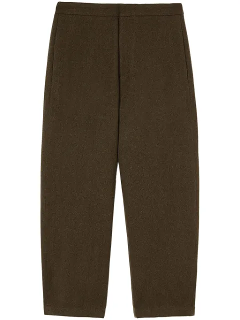 Jil Sander logo-patch wool tapered trousers 