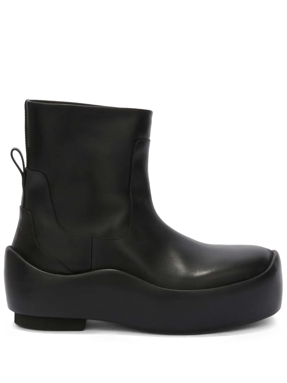 Jil Sander Leren enkellaarzen Zwart