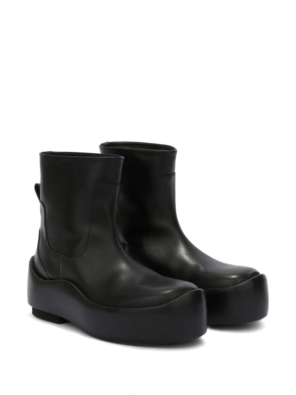 Jil Sander Leren enkellaarzen - Zwart